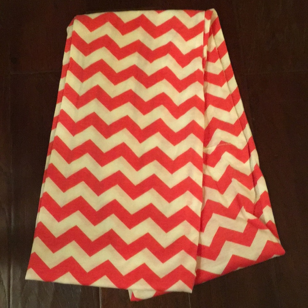 Coral/White T-shirt Knit Infinity Scarf (9x70”)